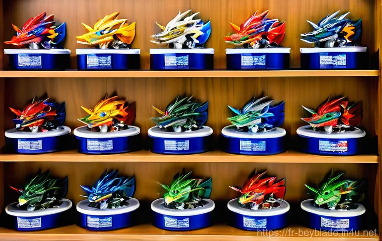 베이블레이드 드래곤 시리즈 특징 - **Prompt: Dynamic Beyblade Duel in a Stadium**
    "An intense, high-action shot of two Beyblades fr...