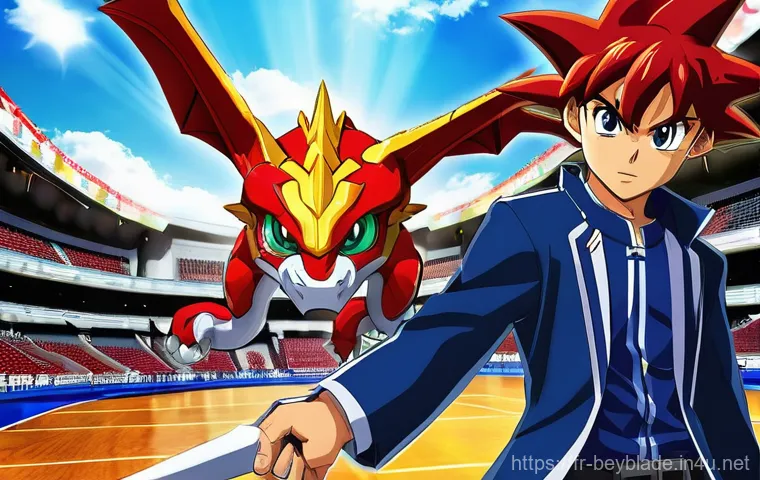 베이블레이드 드래곤 시리즈 특징 - **Prompt: Nostalgic Beyblade Dragon Collection Display**
    "A meticulously arranged display of var...