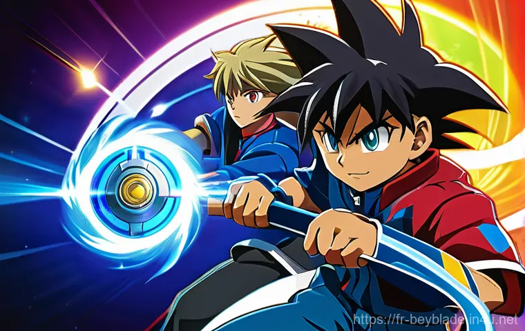 베이블레이드 관련 만화책 리뷰 - **Prompt: "Metal Fight Beyblade Intense Strategy"**
    A visually striking image depicting a powerf...